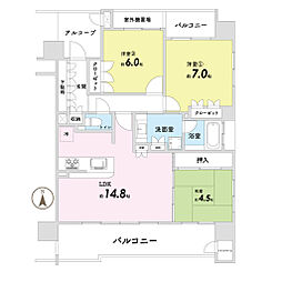 ネバーランド烏丸五条 3LDKの間取り