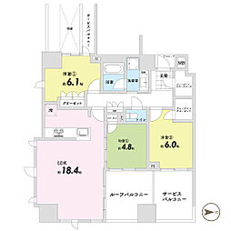 プラウド京都麩屋町御池 3LDKの間取図画像