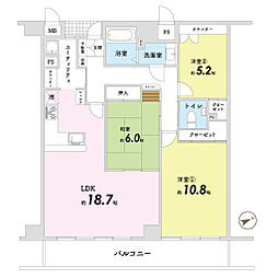 シャルマンコーポ大津堅田 3LDKの間取図画像