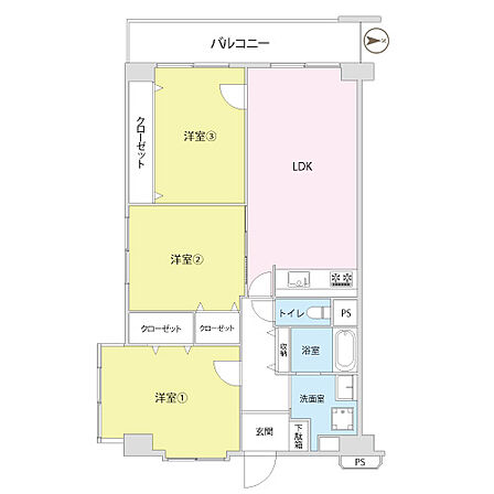 3LDK 間取り