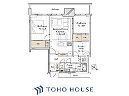 リガーレ日本橋人形町 2SLDKの間取図画像