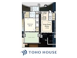 ピアース中目黒 1LDKの間取り