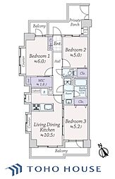 ライオンズマンション広尾南 3LDKの間取図画像