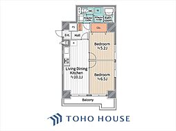 ライオンズマンション飛鳥山 2LDKの間取図画像