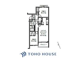 プレスティージュ目黒東山 2LDKの間取図画像