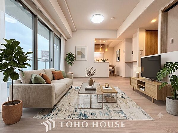 ◆Sunshine◆光が燦々と入り、いるだけで気持ちいい。開放的でゆとりあるお部屋です。※生成AIによるイメージです。家具・小物は販売価格に含まれません。