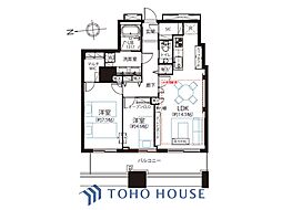 クレストプライムタワー芝 2LDKの間取図画像