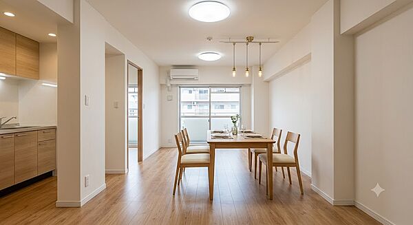 【LIVING】※この画像の家具の配置には、生成AIによる加工を施しております。なお、家具や調度品は、販売価格に含まれません。