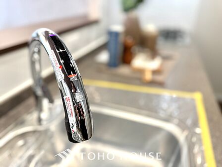 【Water cleaner】蛇口から流れ出すお水はクリーンでいつも楽しめます。また浄水器内臓シャワー混合栓なので場所取らずのスッキリとしたスタイルです。