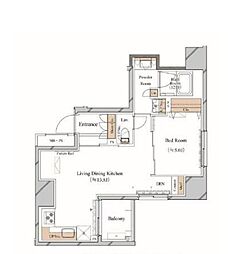 東京メトロ銀座線 稲荷町駅 徒歩3分の賃貸マンション 7階1LDKの間取り
