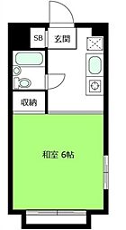 JR常磐線 三河島駅 徒歩5分の賃貸マンション 2階1Kの間取り