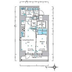 東京メトロ日比谷線 入谷駅 徒歩8分の賃貸マンション 14階1LDKの間取り