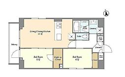 JR山手線 上野駅 徒歩3分の賃貸マンション 3階2LDKの間取り