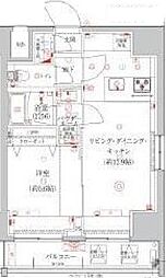 東京メトロ銀座線 浅草駅 徒歩8分の賃貸マンション 12階1LDKの間取り