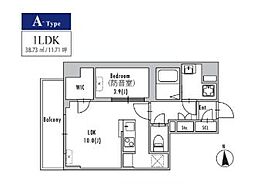 都営大江戸線 新御徒町駅 徒歩6分の賃貸マンション 2階1LDKの間取り