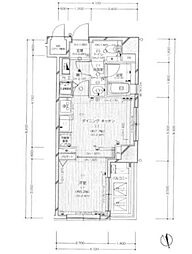 東京メトロ銀座線 田原町駅 徒歩3分の賃貸マンション 3階1DKの間取り