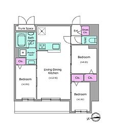 JR常磐線 三河島駅 徒歩4分の賃貸マンション 4階3LDKの間取り