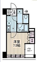 JR総武本線 馬喰町駅 徒歩3分の賃貸マンション 6階1Kの間取り
