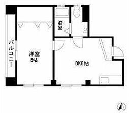 都営大江戸線 両国駅 徒歩7分の賃貸マンション 4階1DKの間取り