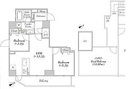 都営浅草線 浅草橋駅 徒歩3分の賃貸マンション 14階2LDKの間取り