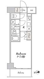 JR総武線 浅草橋駅 徒歩3分の賃貸マンション 7階1Kの間取り