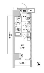 メトロステージ上野 3階1Kの間取り