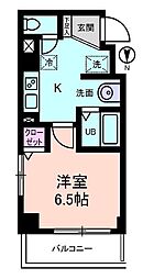 JR総武線 両国駅 徒歩4分の賃貸マンション 6階1Kの間取り