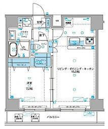 つくばエクスプレス 浅草駅 徒歩11分の賃貸マンション 4階1LDKの間取り