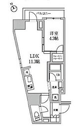 JR総武本線 馬喰町駅 徒歩1分の賃貸マンション 2階1LDKの間取り