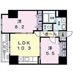 都営浅草線 浅草橋駅 徒歩3分の賃貸マンション 12階2LDKの間取り