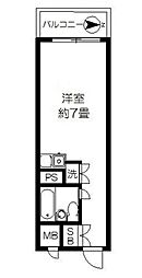東京メトロ日比谷線 入谷駅 徒歩6分の賃貸マンション 9階ワンルームの間取り