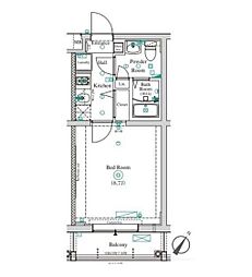 京成押上線 京成曳舟駅 徒歩8分の賃貸マンション 4階1Kの間取り