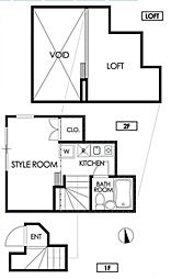 JR山手線 秋葉原駅 徒歩10分の賃貸アパート 2階ワンルームの間取り