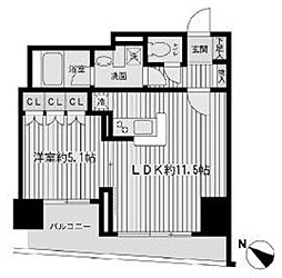 東京メトロ日比谷線 人形町駅 徒歩5分の賃貸マンション 6階1LDKの間取り