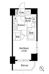 東京メトロ半蔵門線 押上駅 徒歩9分の賃貸マンション 2階1Kの間取り
