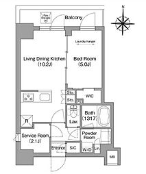 都営浅草線 本所吾妻橋駅 徒歩9分の賃貸マンション 3階1SLDKの間取り