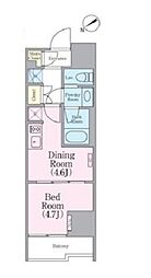 都営大江戸線 蔵前駅 徒歩2分の賃貸マンション 5階1DKの間取り