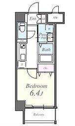東京メトロ日比谷線 三ノ輪駅 徒歩1分の賃貸マンション 4階1Kの間取り