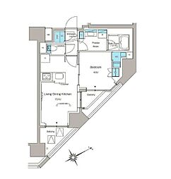 ルフォンプログレ蔵前プレミア 10階1LDKの間取り