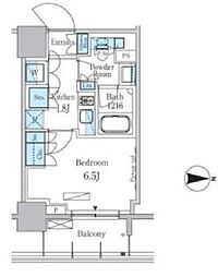 パークアクシス蔵前 3階1Kの間取り