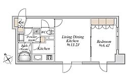 都営浅草線 蔵前駅 徒歩8分の賃貸マンション 8階1LDKの間取り