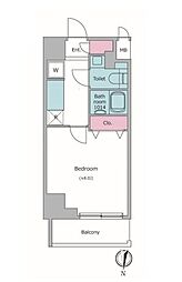 ラクラス両国 5階1Kの間取り