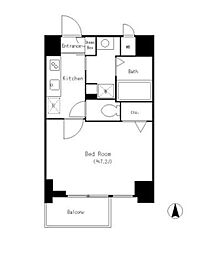 ウィステリア両国 3階1Kの間取り