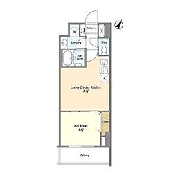 Ｌａ　Ｐｅｒｌａ岩本町 604 6階1LDKの間取り