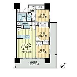 ルフォン入谷ザ・レジデンス 3LDKの間取図画像