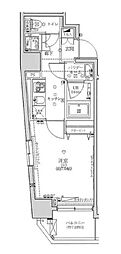 フェルクルール上野根岸 1Kの間取図画像