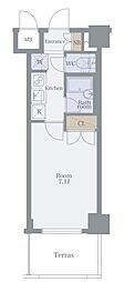 キャッスルステージ浅草吾妻橋 1Kの間取図画像