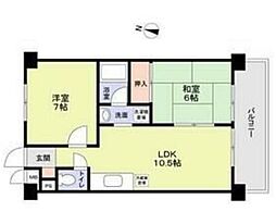 ハウス大屋敷 4階2LDKの間取り