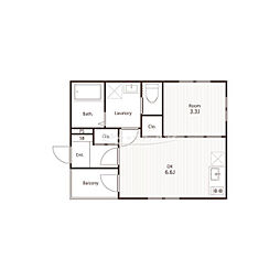 エスポワール今池南 2階1DKの間取り