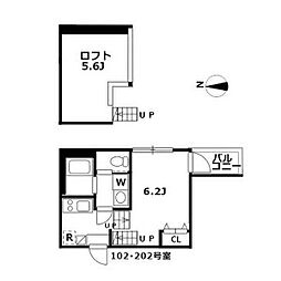 サダルスウド 1階1Kの間取り